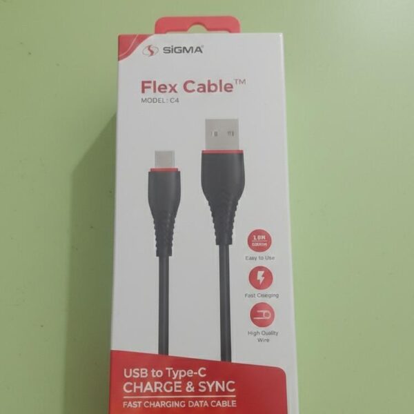 Sigma Flex Cable (Model C4) USB to Type-C fast charging data cable.