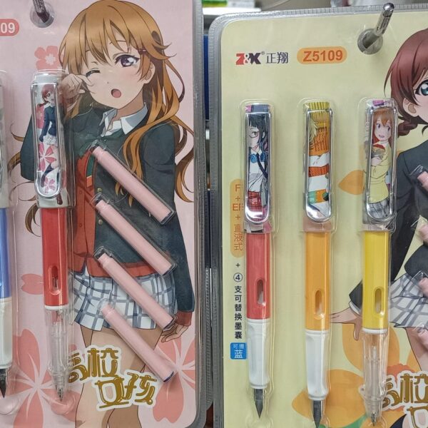 ! Nijigasaki themed liquid ink pens with replaceable ink cartridges.